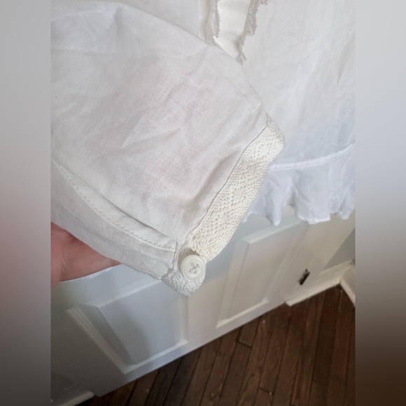 J.Crew Lace-Trim Cinched-Waist Cotton Voile Top – White – Size XS | Romantic - Picture 9 of 14